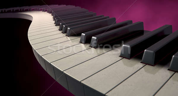 Moody Curvy Piano Keys Stock photo © albund