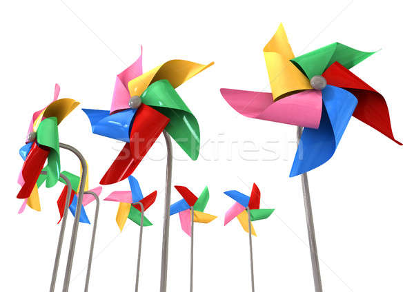 Colorful Pinwheels Isolated Stock photo © albund