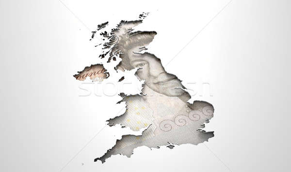 Recessed Country Map Britain Stock photo © albund