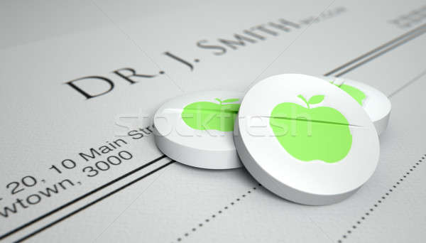 An Apple A Day Pill Prescription Stock photo © albund