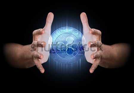 Hands Grasping Cryptocurrency Stock photo © albund