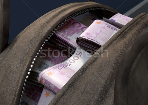 Illicit Cash In A Brown Duffel Bag Stock photo © albund