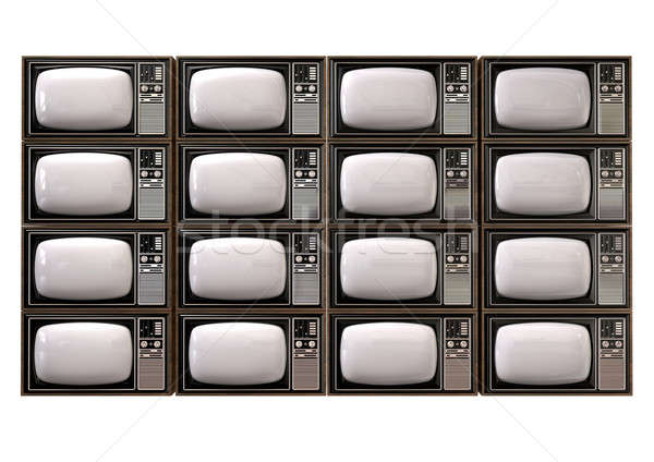 Vintage tv aislado frente dieciséis Foto stock © albund
