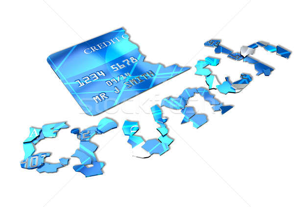 Kreditklemme Karte Kreditkarte Stücke heraus Stock foto © albund