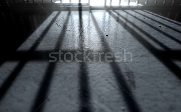 Cellule de prison ombres rendu 3d vue prison Photo stock © albund