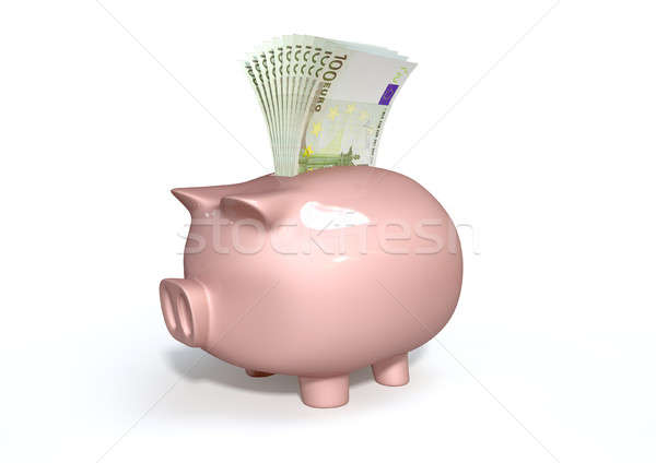 Piggy Bank Saving European Euros Stock photo © albund