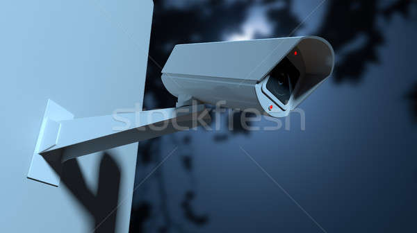 Surveillance Camera In The Night-time Stock photo © albund