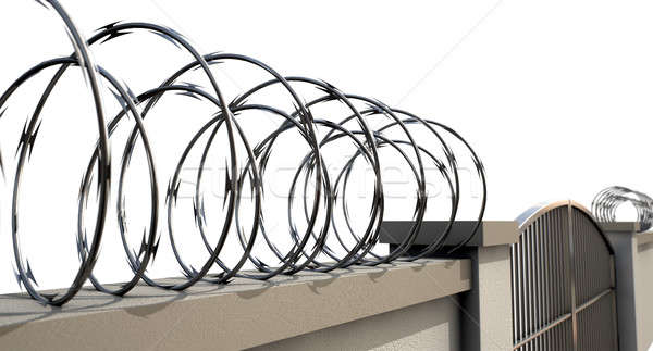 Barbed Wire On Wall Stock photo © albund