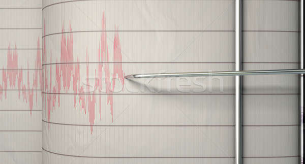 Trzęsienie ziemi działalność maszyny igły rysunek Zdjęcia stock © albund