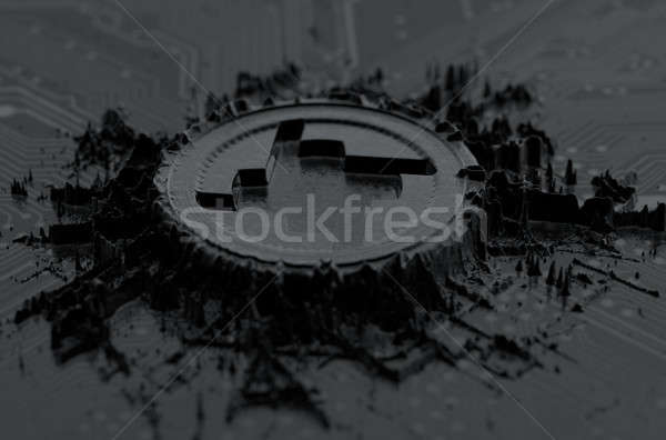 Stock photo: Cryptocurrency Mine On Circuit Board