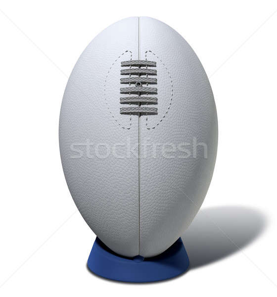 Rugby Ball With Laces On A Kicking Tee Stock photo © albund