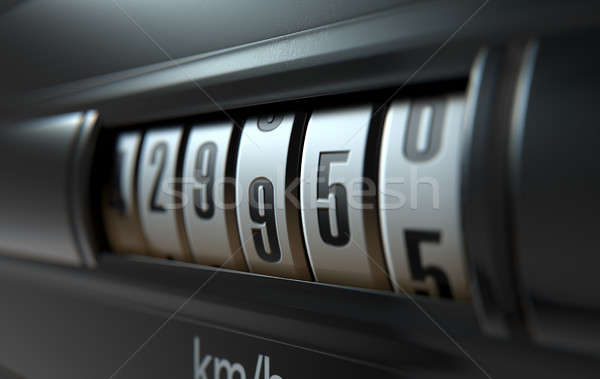 Auto Kilometerzähler groß 3d render Analog Stock foto © albund