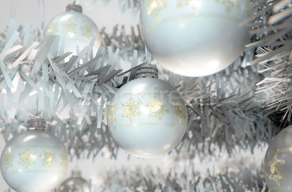 Stock photo: Christmas Baubels In A Tree