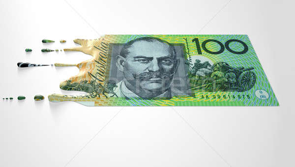 Ausztrál dollár olvad bankjegy kép mutat Stock fotó © albund