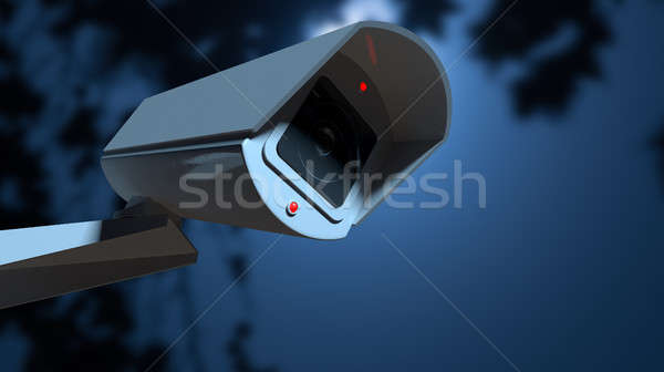 Surveillance Camera In The Night-time Stock photo © albund