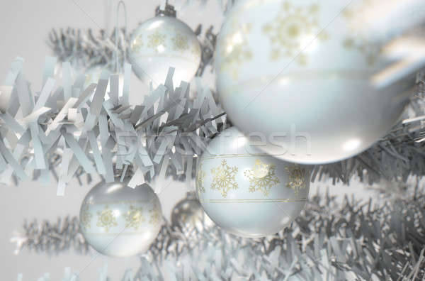 Рождества белый 3d визуализации украшенный Сток-фото © albund