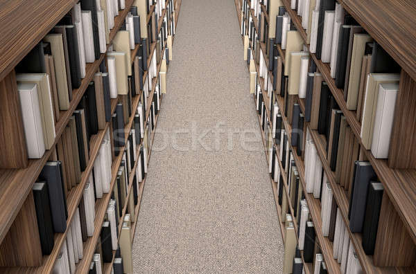 圖書館 書架 直接 頂部 視圖 商業照片 © albund