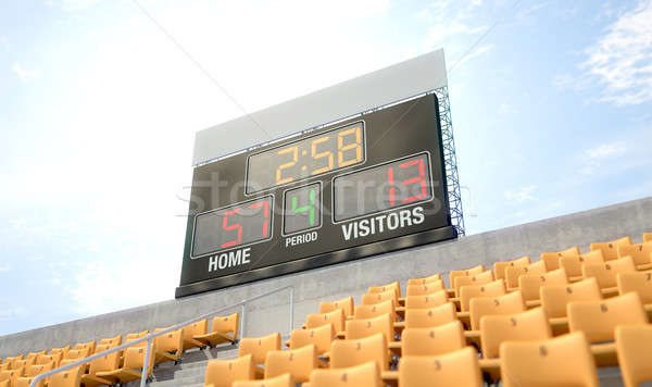 Sport stadion scorebord scherm boven dag Stockfoto © albund