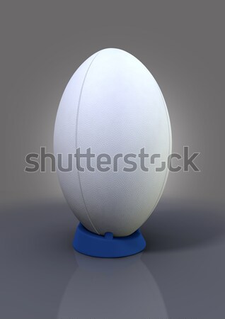 Rugby ball biały niebieski sportowe Zdjęcia stock © albund