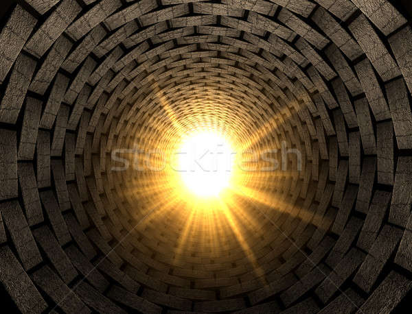 Luz tijolo túnel perspectiva ver Foto stock © albund