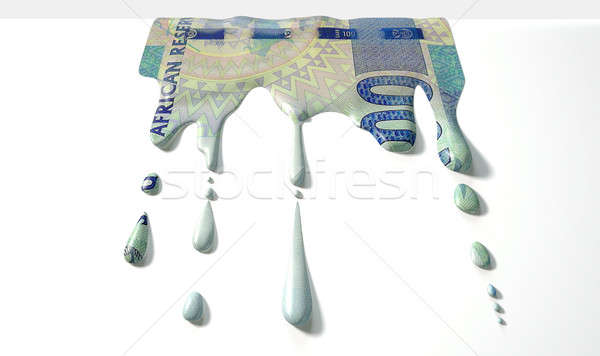 South African Rand Melting Dripping Banknote Stock photo © albund