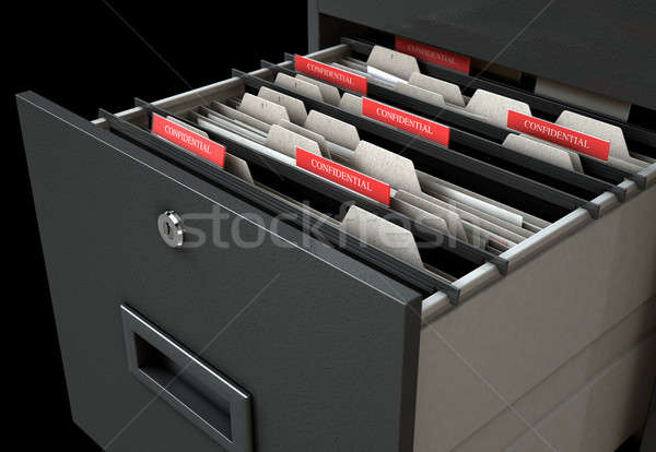 Gaveta abrir confidencial 3d render Foto stock © albund