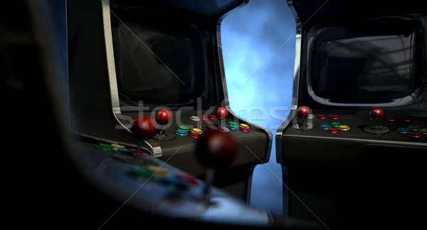 Arcade Machine Group Huddle Stock photo © albund