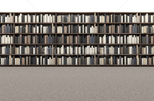 Biblioteki półka na książki przejście kierować górę widoku Zdjęcia stock © albund