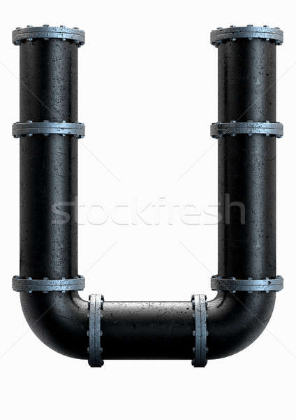 Pvc pipe lettre concept métal isolé Photo stock © albund