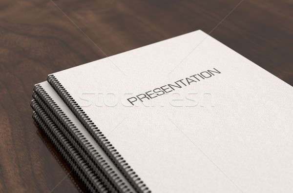 Präsentation Broschüre Draht Dokumente Sitzungssaal Stock foto © albund