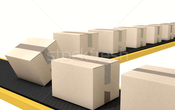 öv dobozok rendszeres karton izolált fehér Stock fotó © albund