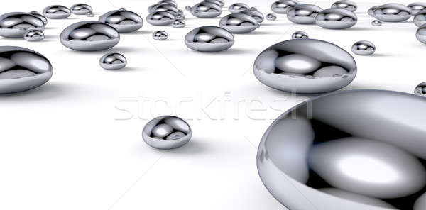Mercury Droplets On White Stock photo © albund