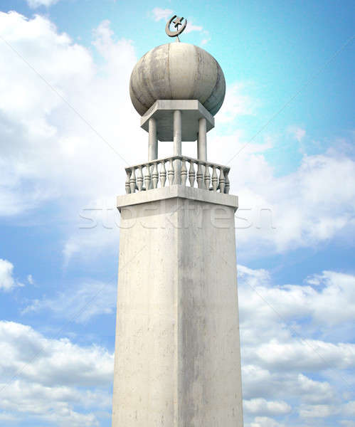Iszlám minaret mecset kupola kupola félhold Stock fotó © albund