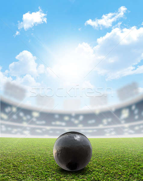 Shotput Ball Stadium And Green Turf Stock photo © albund