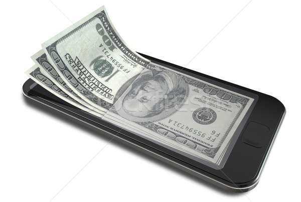 Smartphone Payments With Dollars Stock photo © albund
