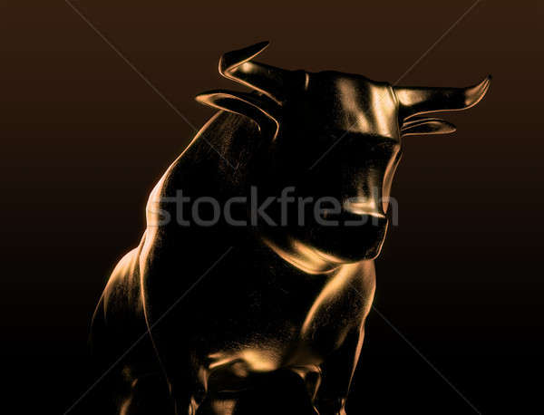 бык драматический свет финансовых рынке Тенденции Сток-фото © albund