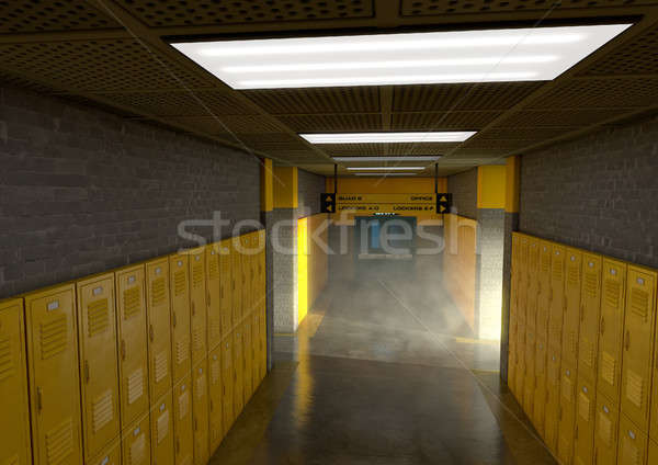 Yellow School Lockers Dirty Stock photo © albund