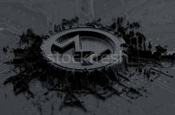 Stock photo: Cryptocurrency Mine On Circuit Board