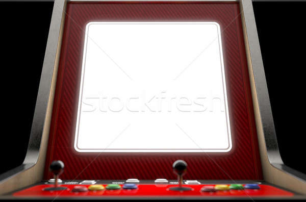 Maschine Bildschirm Jahrgang Spiel farbenreich Stock foto © albund