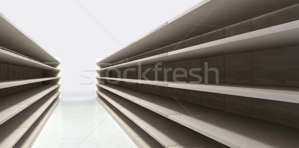 Shopping Aisle With Empty Shelves Stock photo © albund