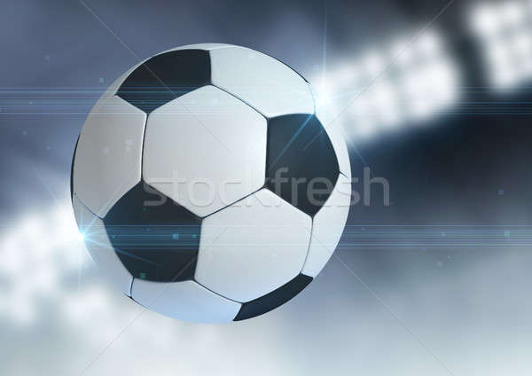 мяча Flying воздуха регулярный футбольным мячом Сток-фото © albund