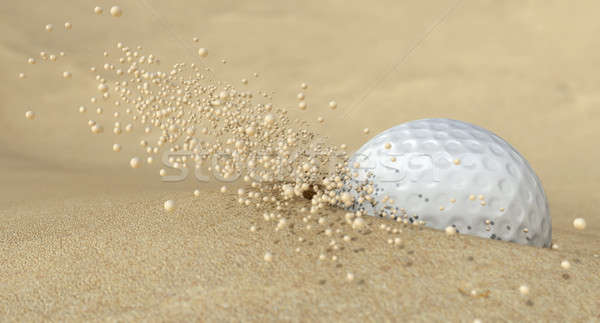 Golf Ball In Action Hitting Bunker Sand Stock photo © albund