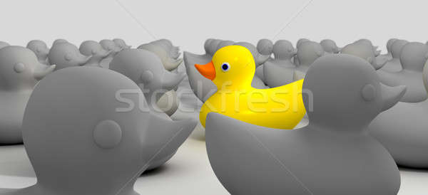 Rubber Duck Against The Flow Stock photo © albund