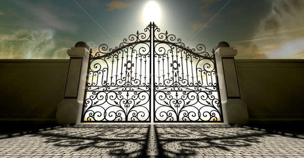 Heavens Closed Ornate Gates Stock photo © albund