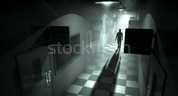 Mental Asylum With Ghostly Figure Stock photo © albund