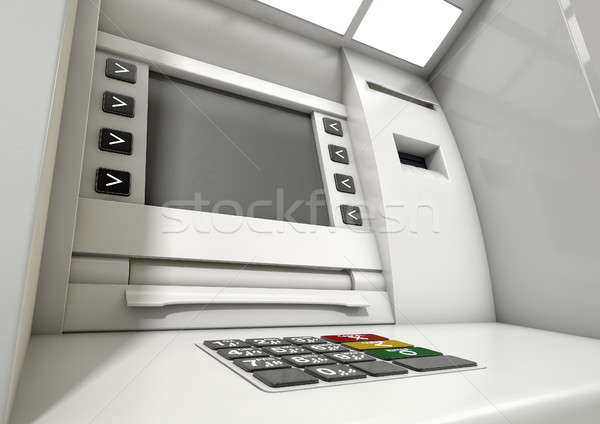 Bankautomata homlokzat közelkép kilátás általános képernyő Stock fotó © albund