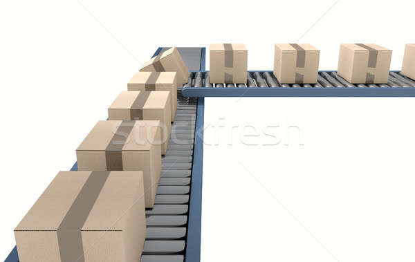 Roller Conveyor With Boxes Stock photo © albund