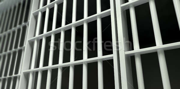 White Bar Jail Cell Perspective Locked Stock photo © albund