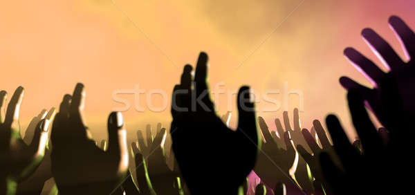 Audience Hands And Lights At Concert Stock photo © albund