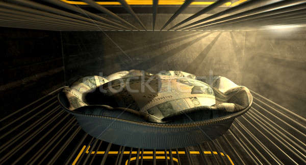 Swedish Kronor Money Pie Baking In The Oven Stock photo © albund